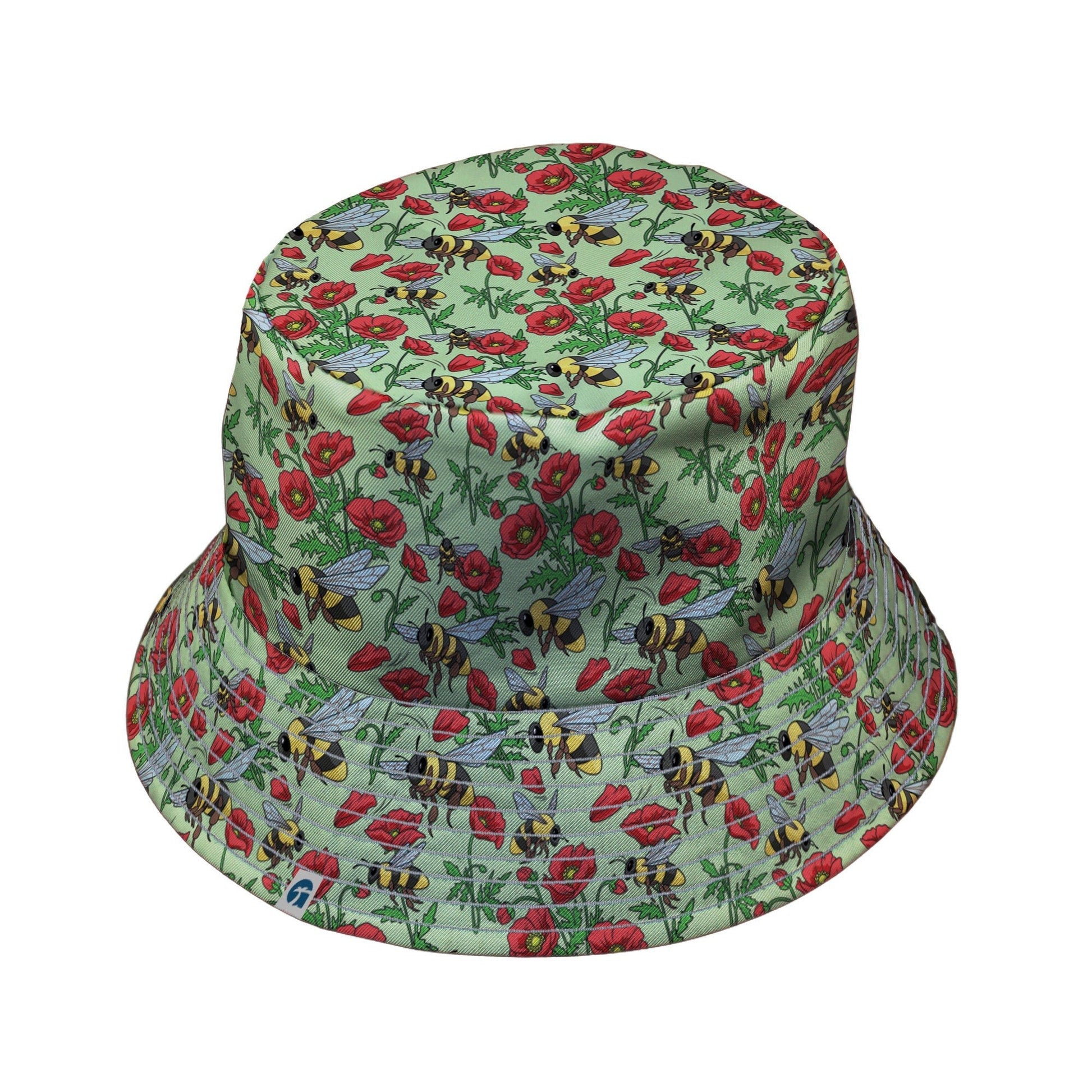 Bee - autiful Garden Bucket Hat Geek Nerd botany print Design by Julie Kitzes lx - B