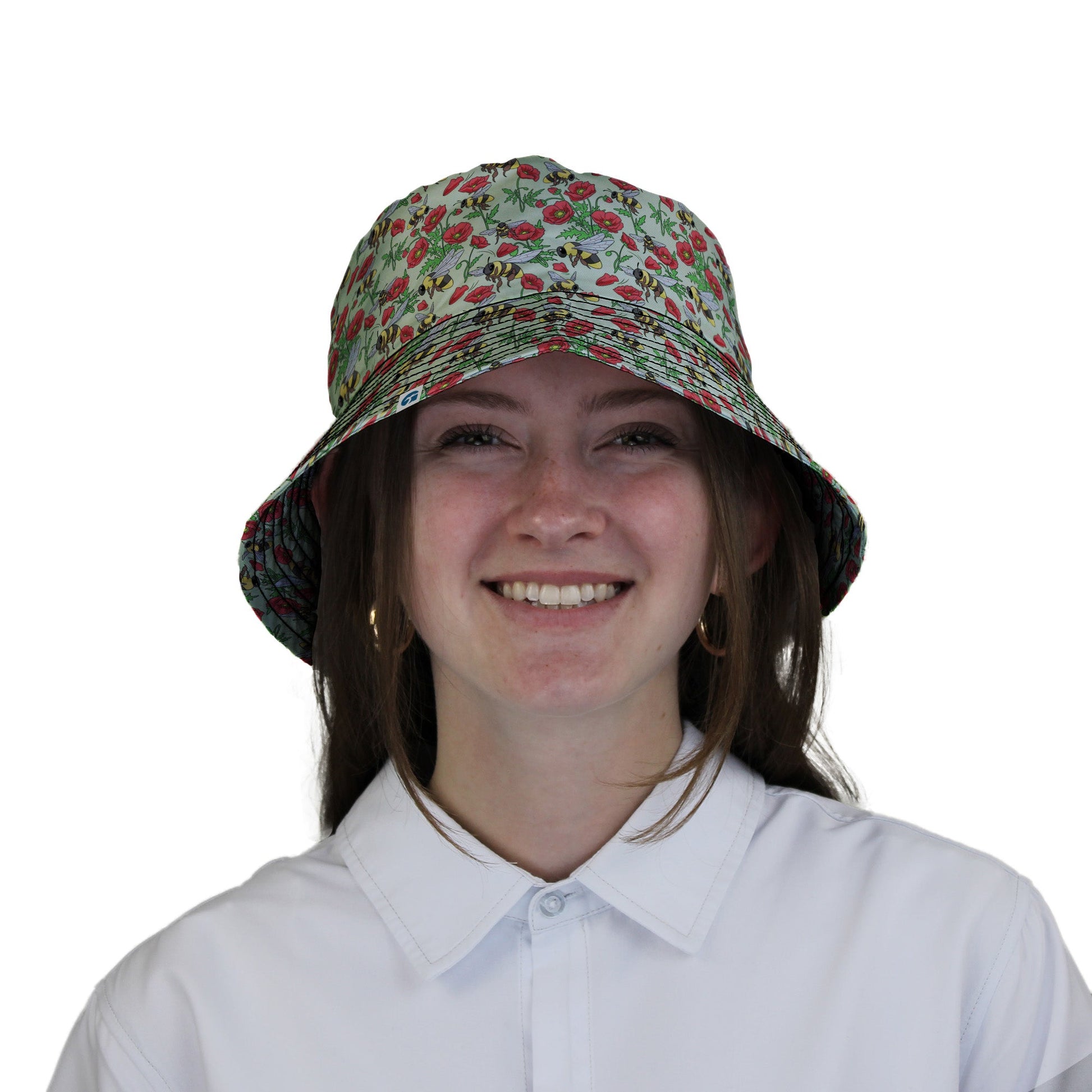 Bee - autiful Garden Bucket Hat Geek Nerd botany print Design by Julie Kitzes lx - B