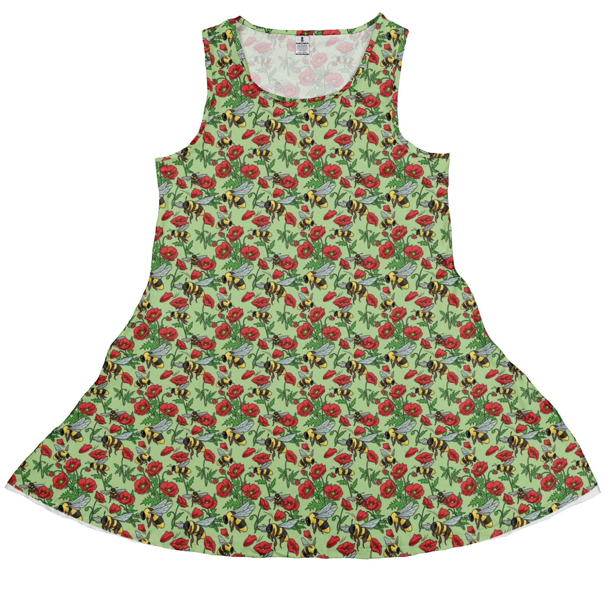Bee - autiful Garden Dress Geek Nerd botany print Design by Julie Kitzes lx - C