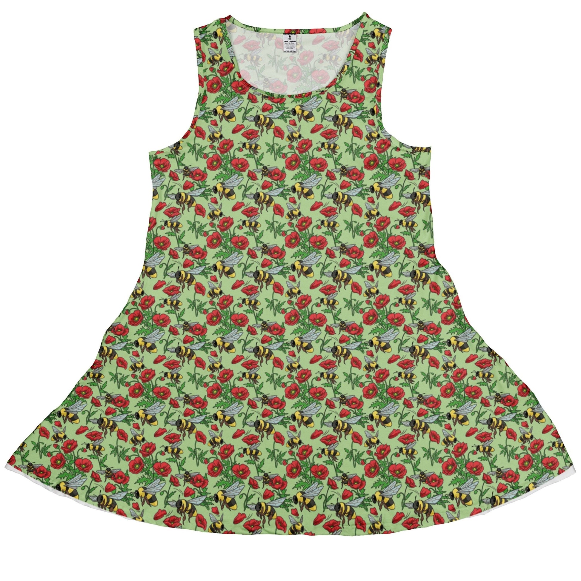 Bee - autiful Garden Dress Geek Nerd botany print Design by Julie Kitzes lx - C