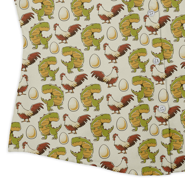 Before the Chicken Curvy Button Up Shirt Geek Nerd 0925 All Adult Button Up Shirts Animal Patterns