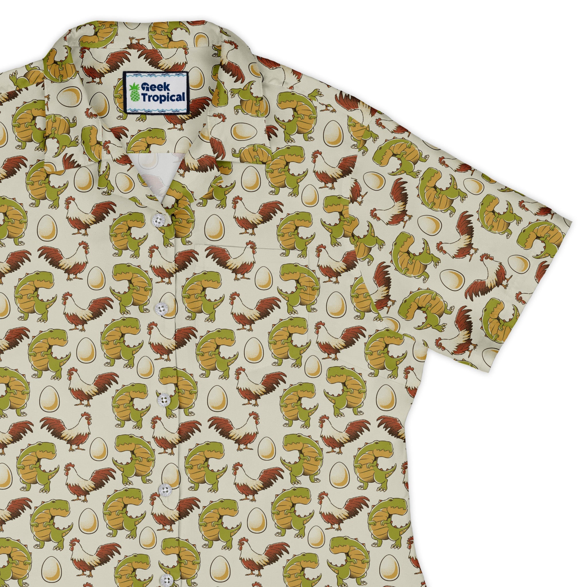 Before the Chicken Curvy Button Up Shirt Geek Nerd 0925 All Adult Button Up Shirts Animal Patterns