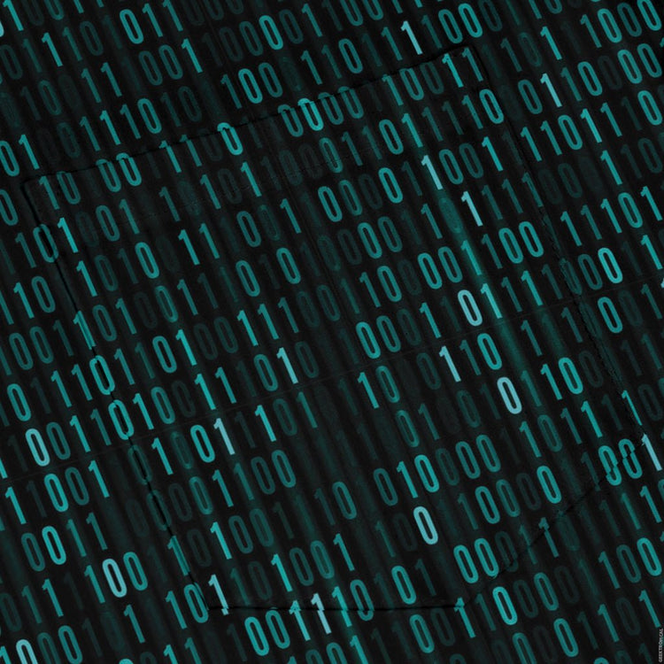 Binary Computer 1s and 0s Teal Black Long Sleeve Button Up Shirt Geek Nerd adult sizing computer print FLOW DESC WRITING