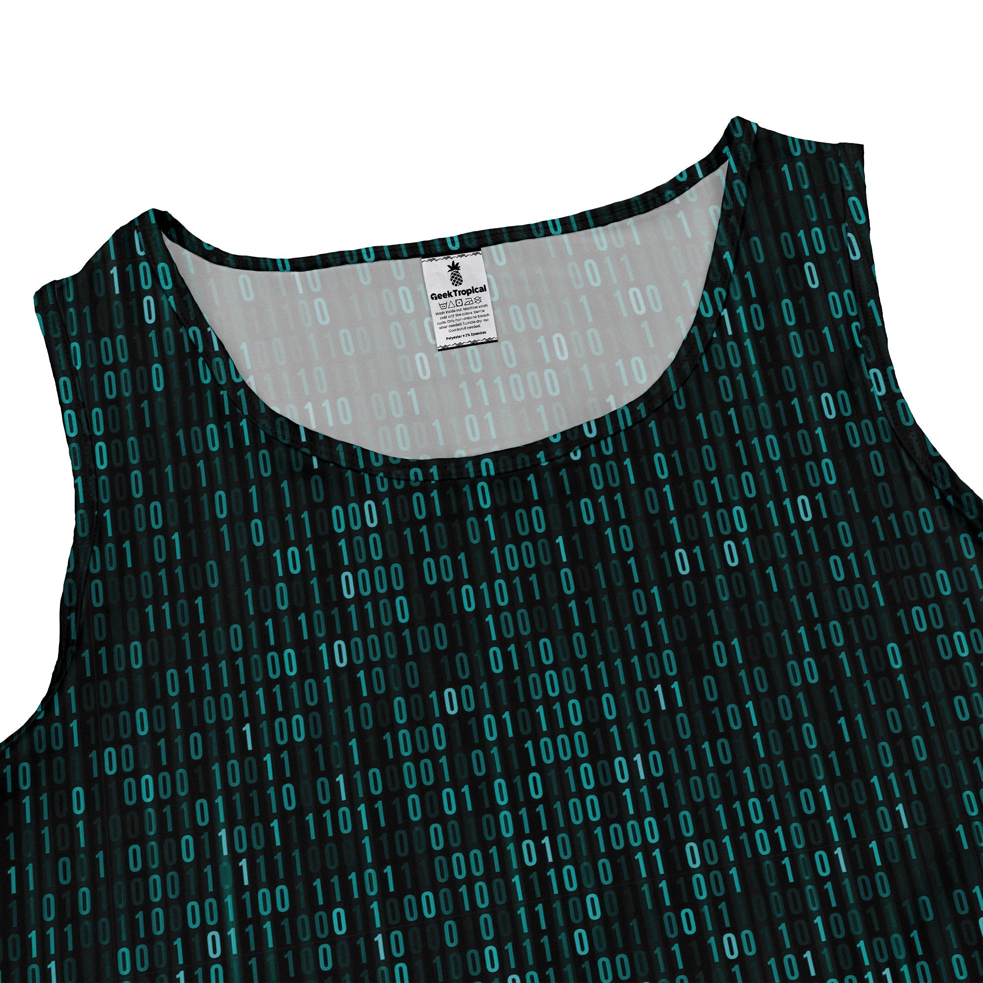 Binary Computer 1s And 0s Teal Black Dress Geek Nerd computer print lx - C Simple Patterns