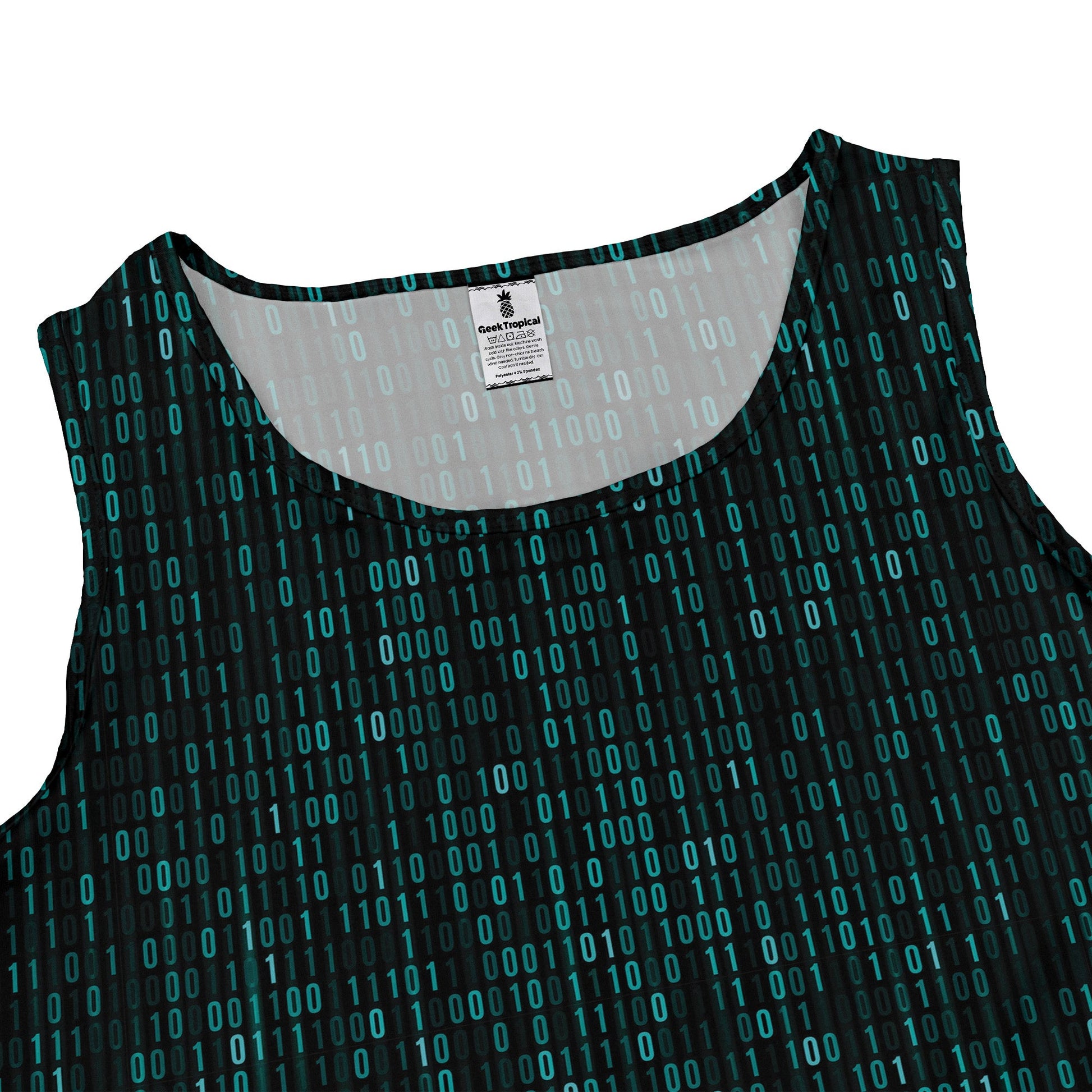 Binary Computer 1s And 0s Teal Black Dress Geek Nerd computer print lx - C Simple Patterns