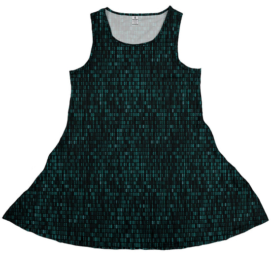 Binary Computer 1s And 0s Teal Black Dress Geek Nerd computer print lx - C Simple Patterns