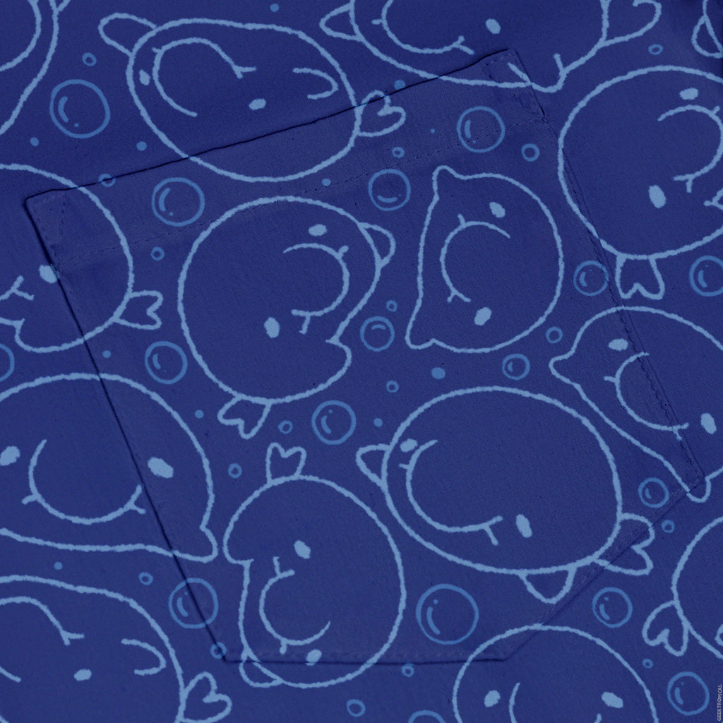 Blob Fish Blue Button Up Shirt Pocket