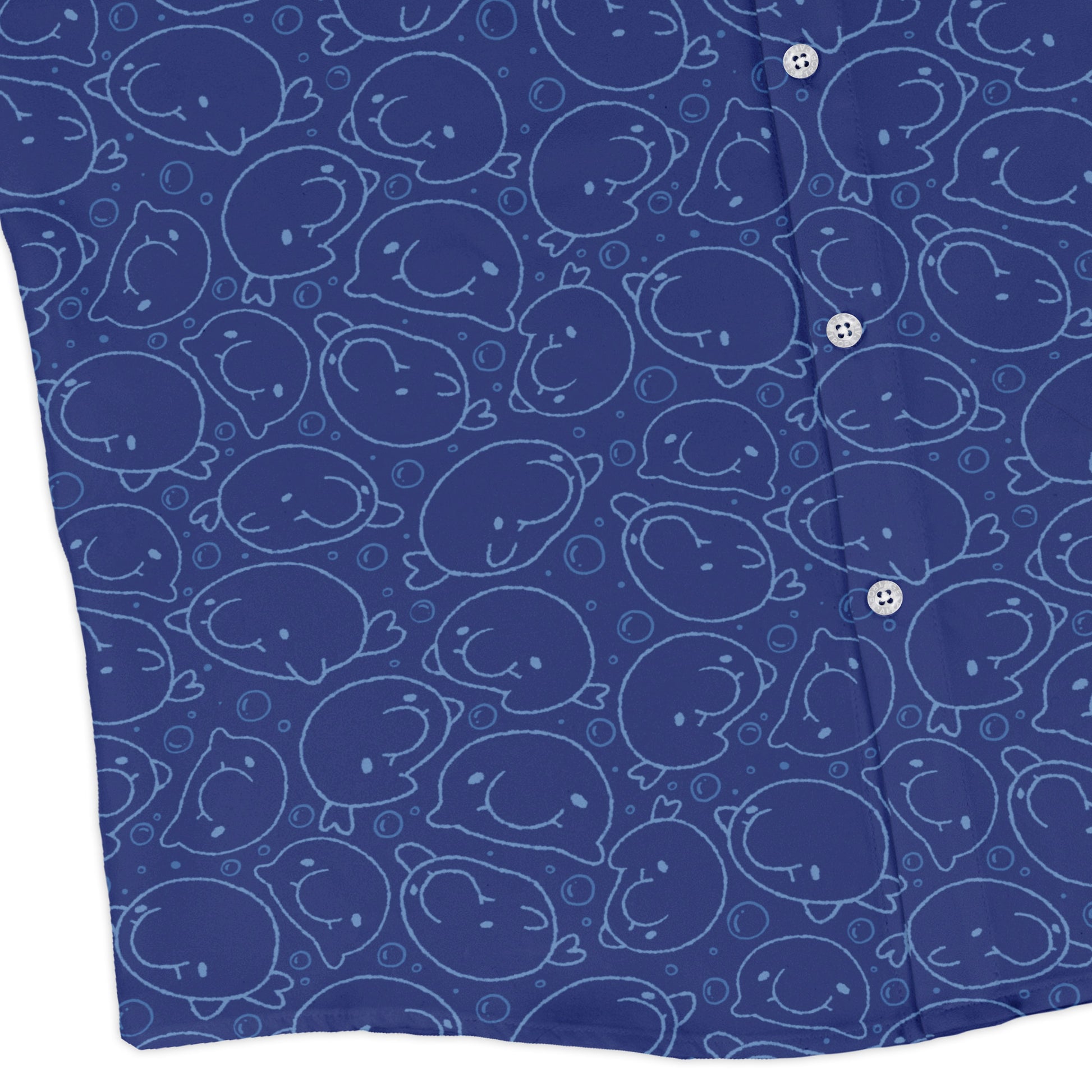 Blob Fish Blue Long Sleeve Button Up Shirt corner