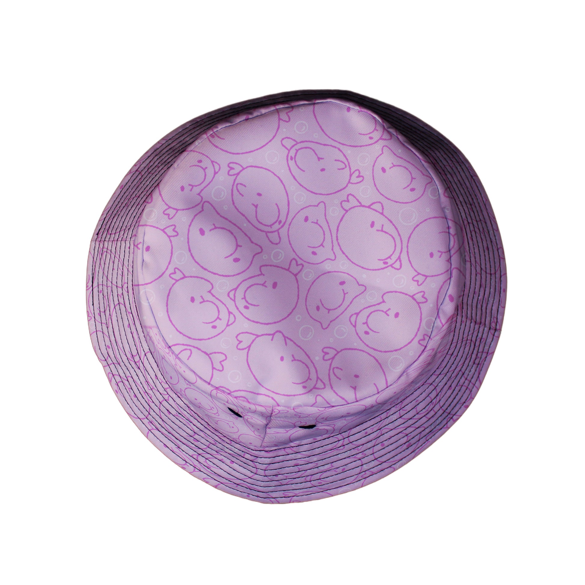 Blob Fish Pink Bucket Hat Top View