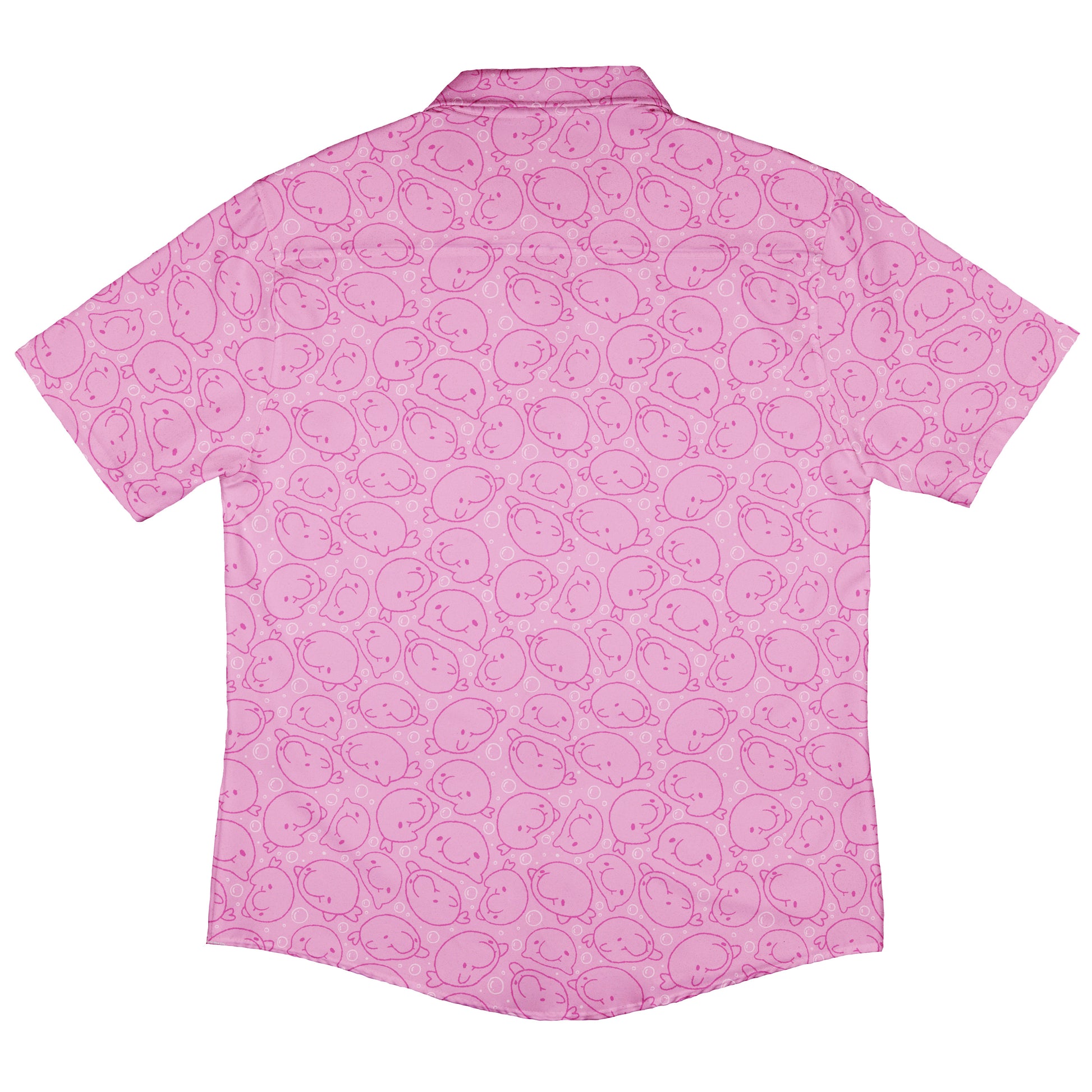 Blob Fish Pink Button Up Shirt Back