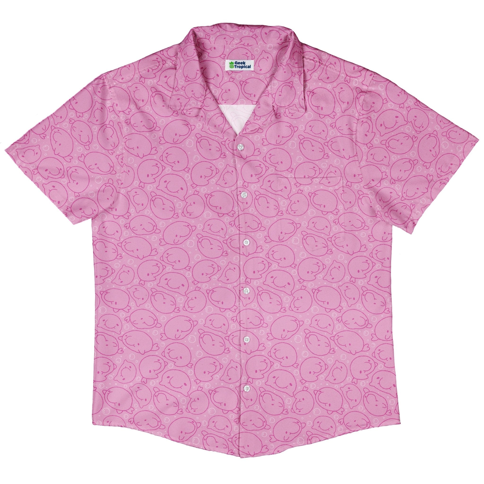 Blob Fish Pink Button Up Shirt 5