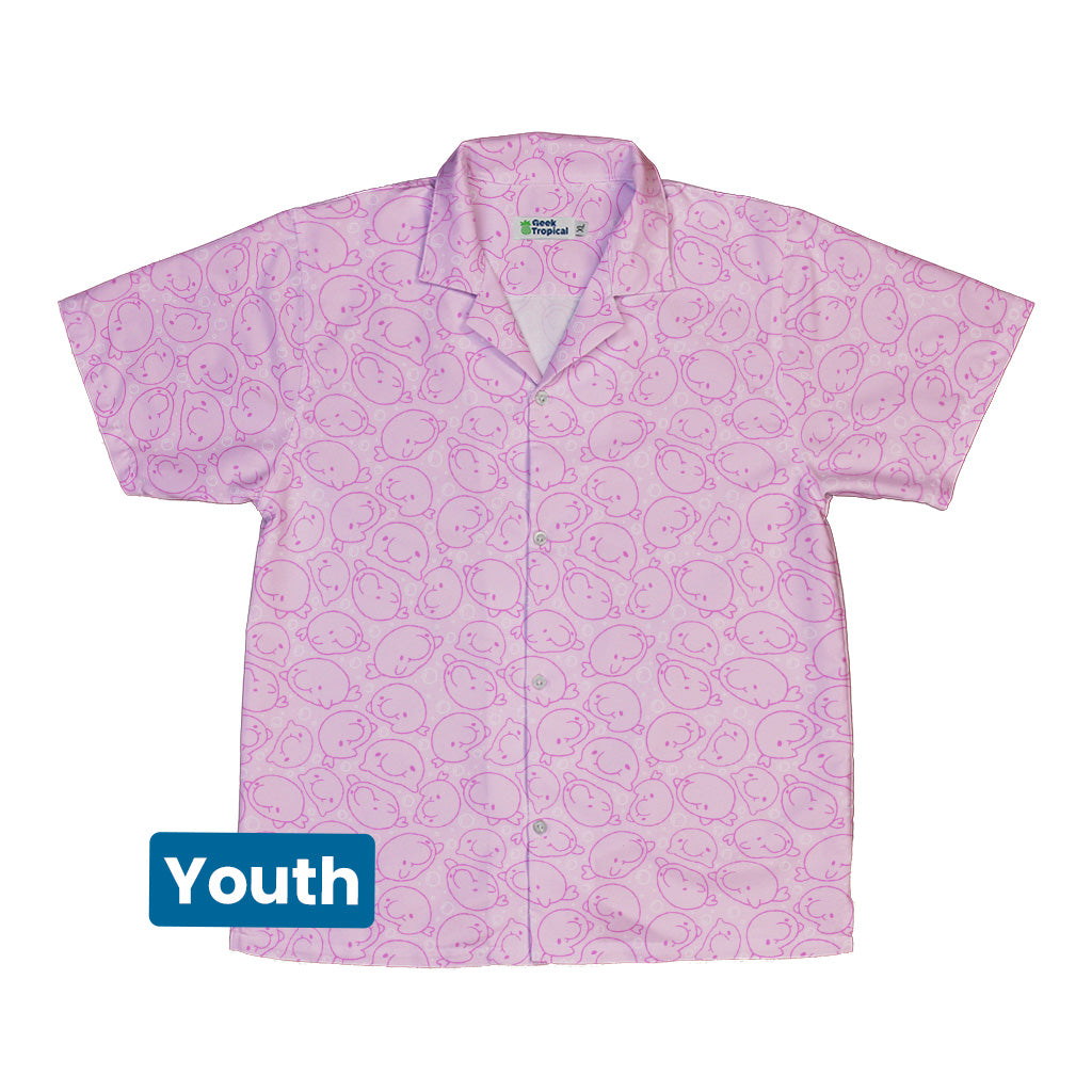 Blob Fish Pink Youth Hawaiian Shirt Front
