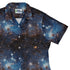 Blue Brown Galaxy Space Curvy Button Up Shirt Geek Nerd outer space & astronaut print women