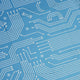Blue Computer Circuit Board Long Sleeve Button Up Shirt Geek Nerd adult sizing computer print FLOW DESC WRITING