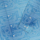 Blue Computer Circuit Board Long Sleeve Button Up Shirt Geek Nerd adult sizing computer print FLOW DESC WRITING