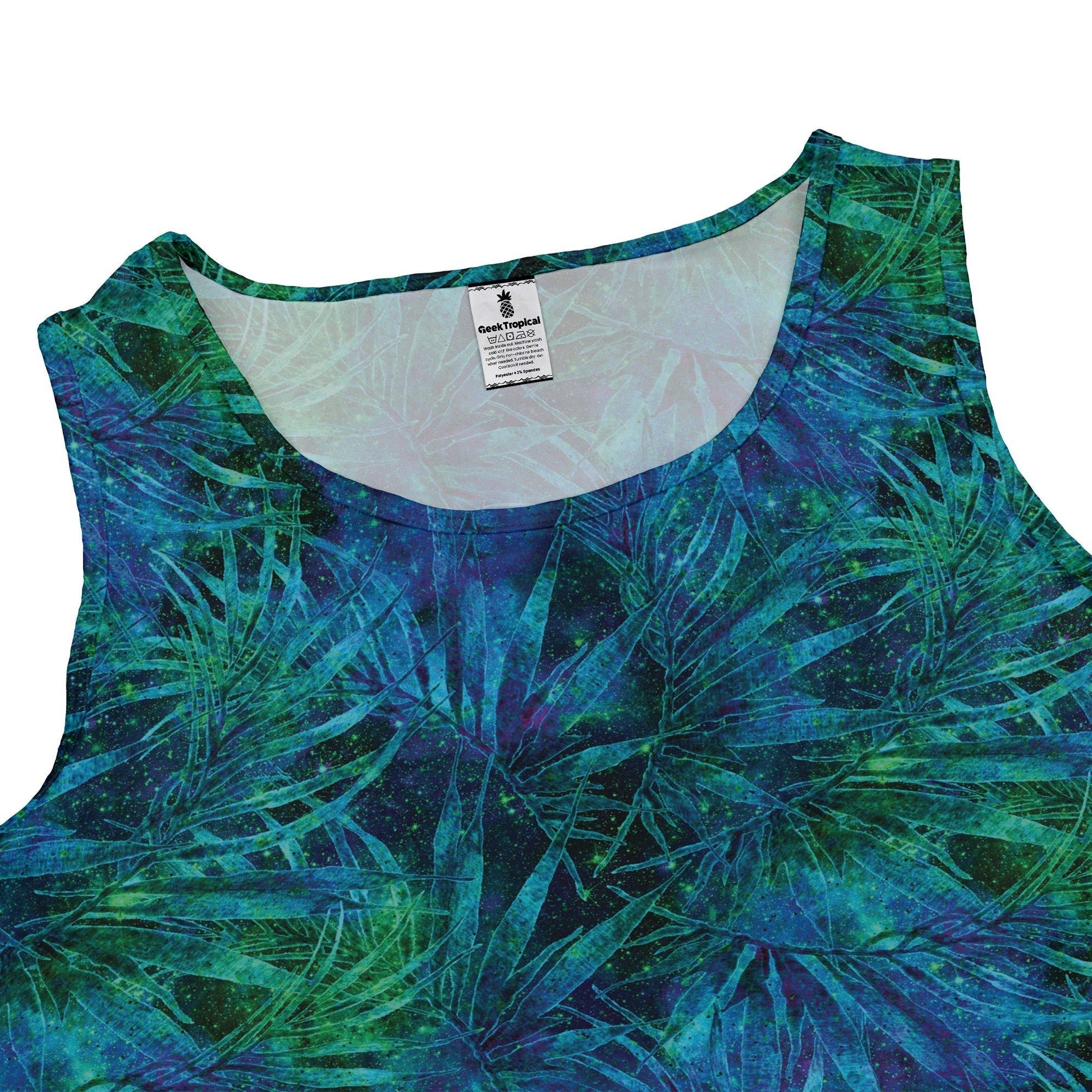 Blue Green Hawaiian Space Dress Geek Nerd lx - C outer space & astronaut print Tropical Hawaiian Patterns