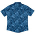 Blue Grey Hawaiian Space Button Up Shirt - adult sizing - outer space & astronaut print - Tropical Hawaiian Patterns