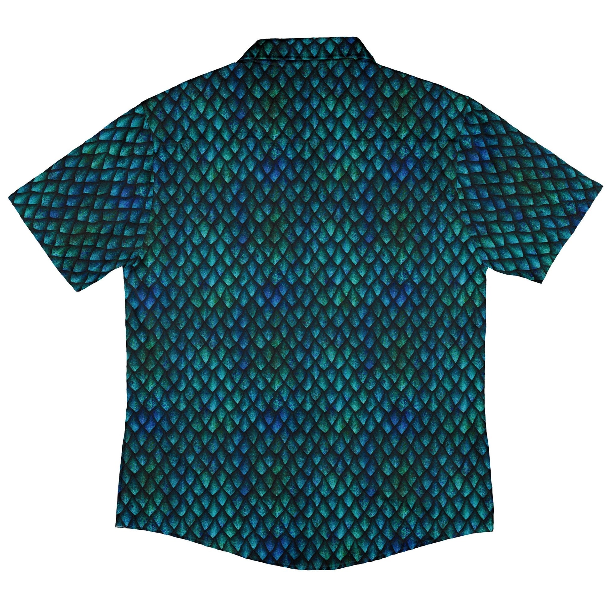 Blue Purple Dragon Scales Button Up Shirt Geek Nerd adult sizing Fantasy Prints