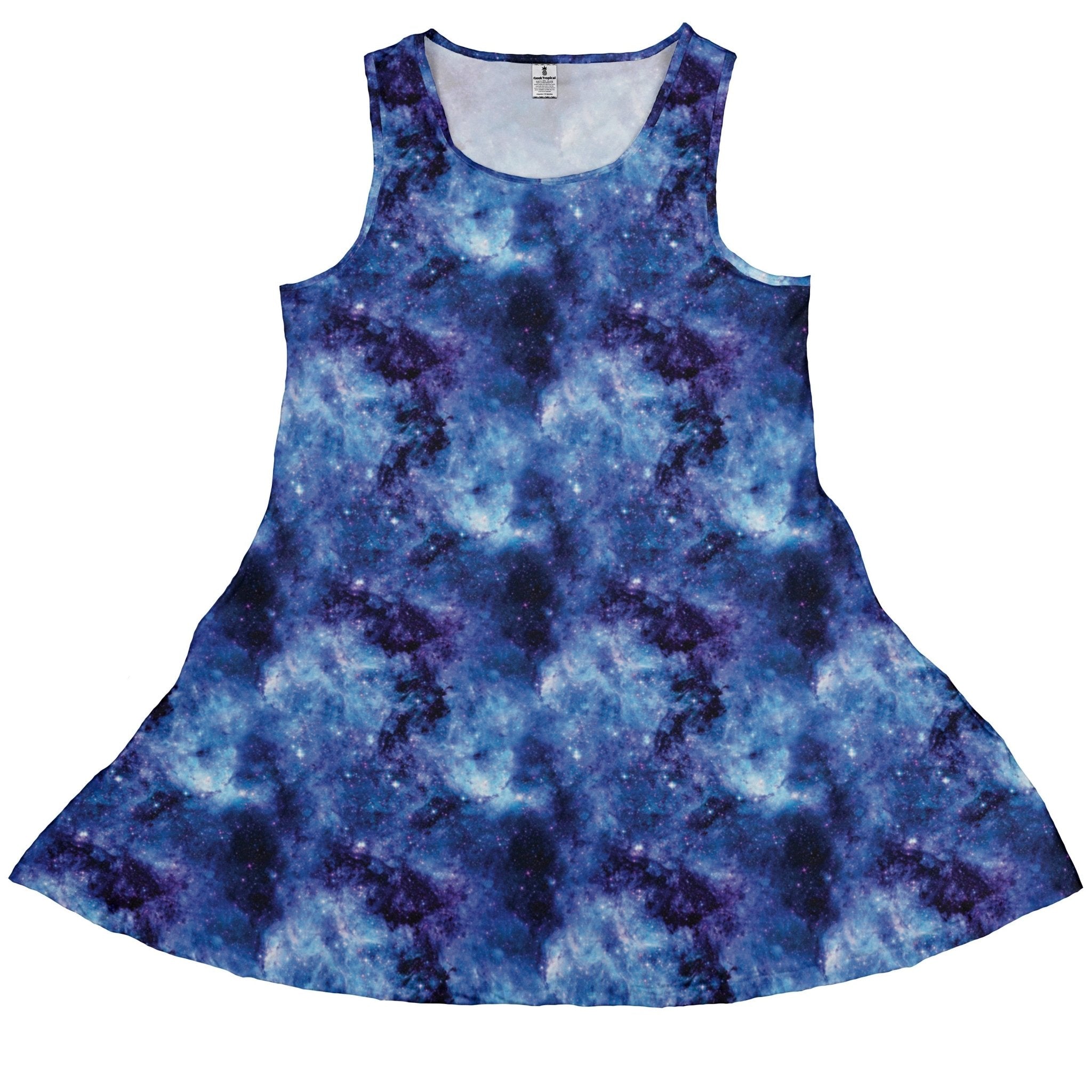 Blue Purple Nebula Space Dress Geek Nerd lx - C outer space & astronaut print