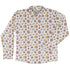 Board Game Objects Meeples White Long Sleeve Button Up Shirt Geek Nerd adult sizing board game print FLOW DESC WRITING