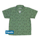 Bones and Flowers Green Youth Hawaiian Shirt Geek Nerd 0925 Botany Print Design by Heather Davenport