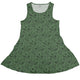 Bones and Flowers Green Dress Geek Nerd 0925 Botany Print Design by Heather Davenport