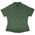 Bones and Flowers Green Curvy Button Up Shirt Geek Nerd 0925 All Adult Button Up Shirts Botany Print