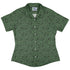 Bones and Flowers Green Curvy Button Up Shirt Geek Nerd 0925 All Adult Button Up Shirts Botany Print