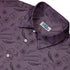 Bones and Flowers Purple Button Up Shirt Geek Nerd 0925 adult sizing All Adult Button Up Shirts