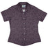 Bones and Flowers Purple Curvy Button Up Shirt Geek Nerd 0925 All Adult Button Up Shirts Botany Print
