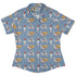 Book Nerd Cats Curvy Button Up Shirt Geek Nerd Animal Patterns Book Prints women