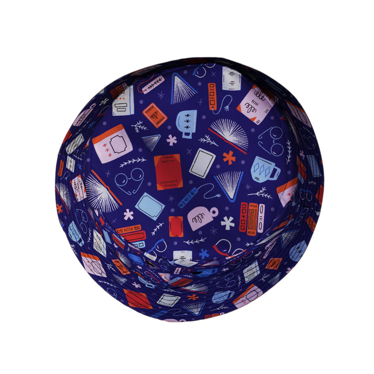 Book Nerd Bucket Hat Geek Nerd book prints Design by Zirkus Design lx - B