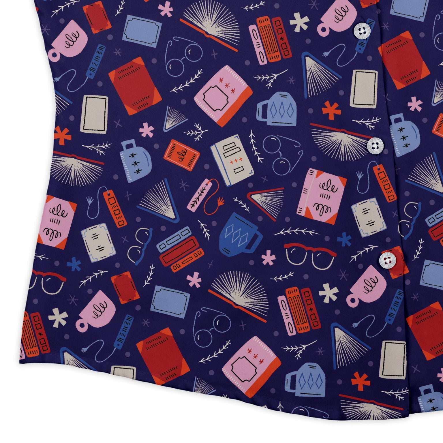Book Nerd Curvy Button Up Shirt Geek Nerd book prints Design by Zirkus Design q225