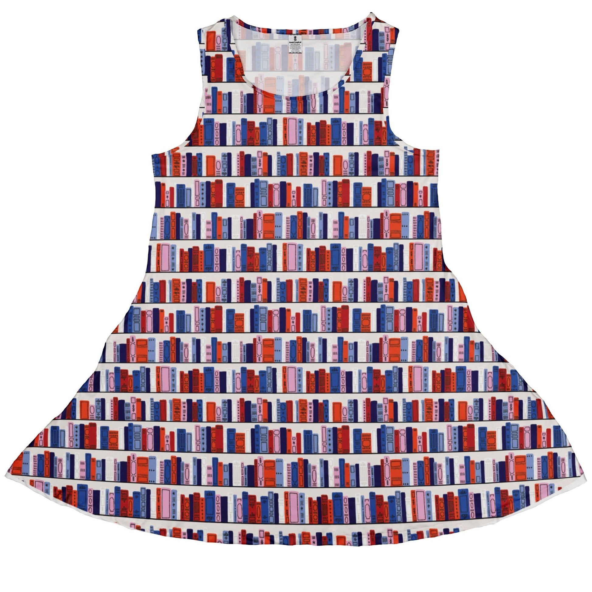 Book Shelf Dress Geek Nerd book prints Design by Zirkus Design lx - C