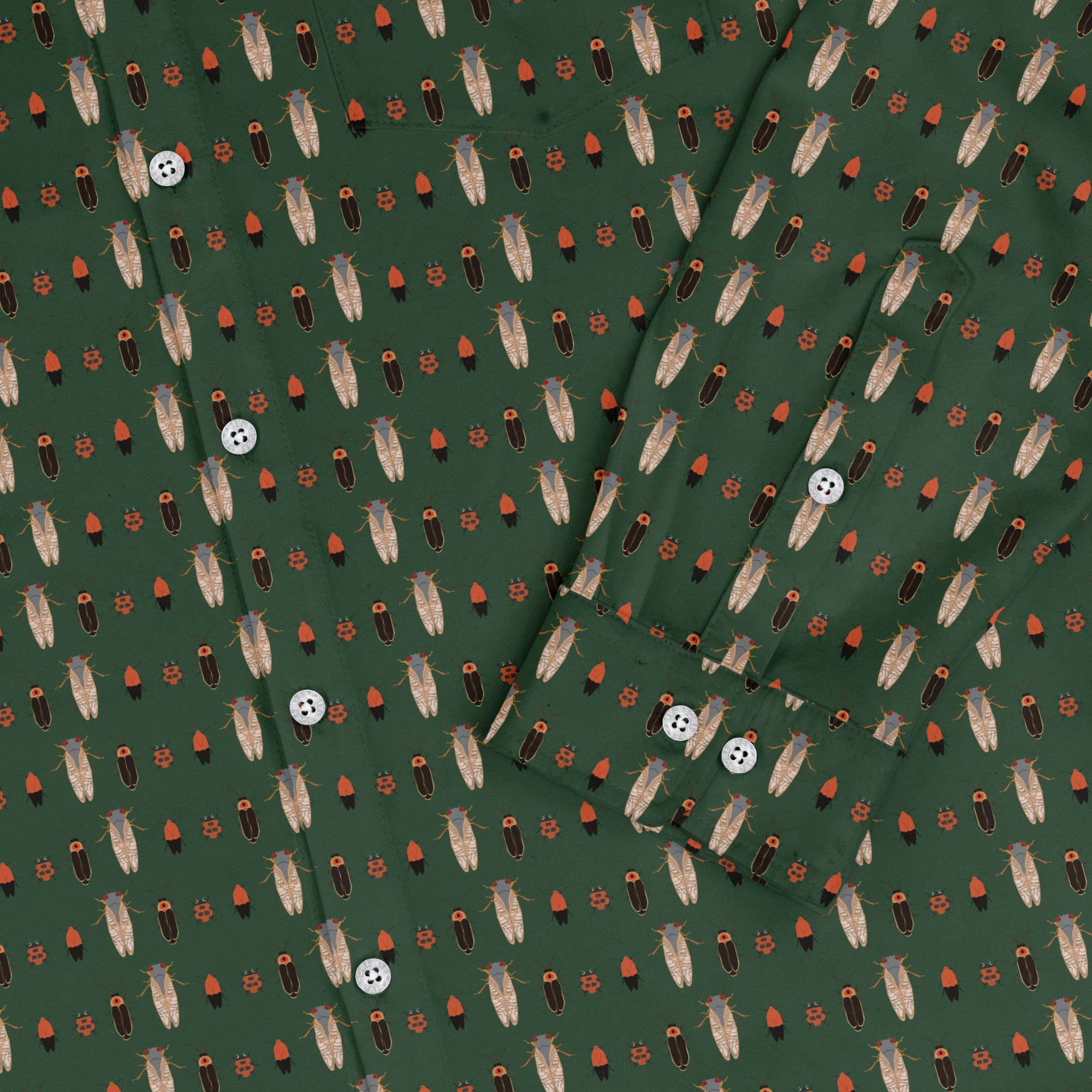 Bug March Long Sleeve Button Up Shirt Geek Nerd 0925 adult sizing All Adult Button Up Shirts