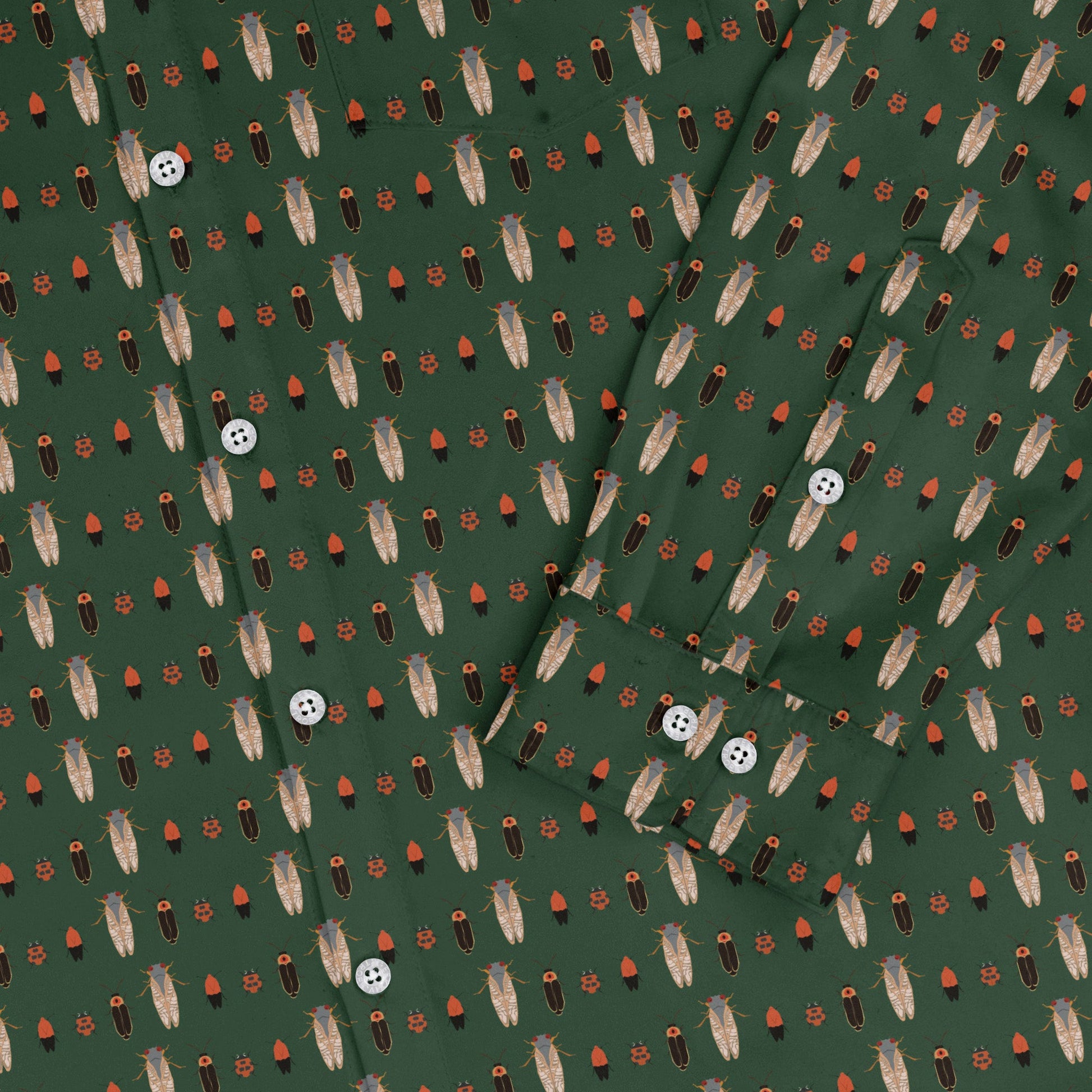 Bug March Long Sleeve Button Up Shirt Geek Nerd 0925 adult sizing All Adult Button Up Shirts