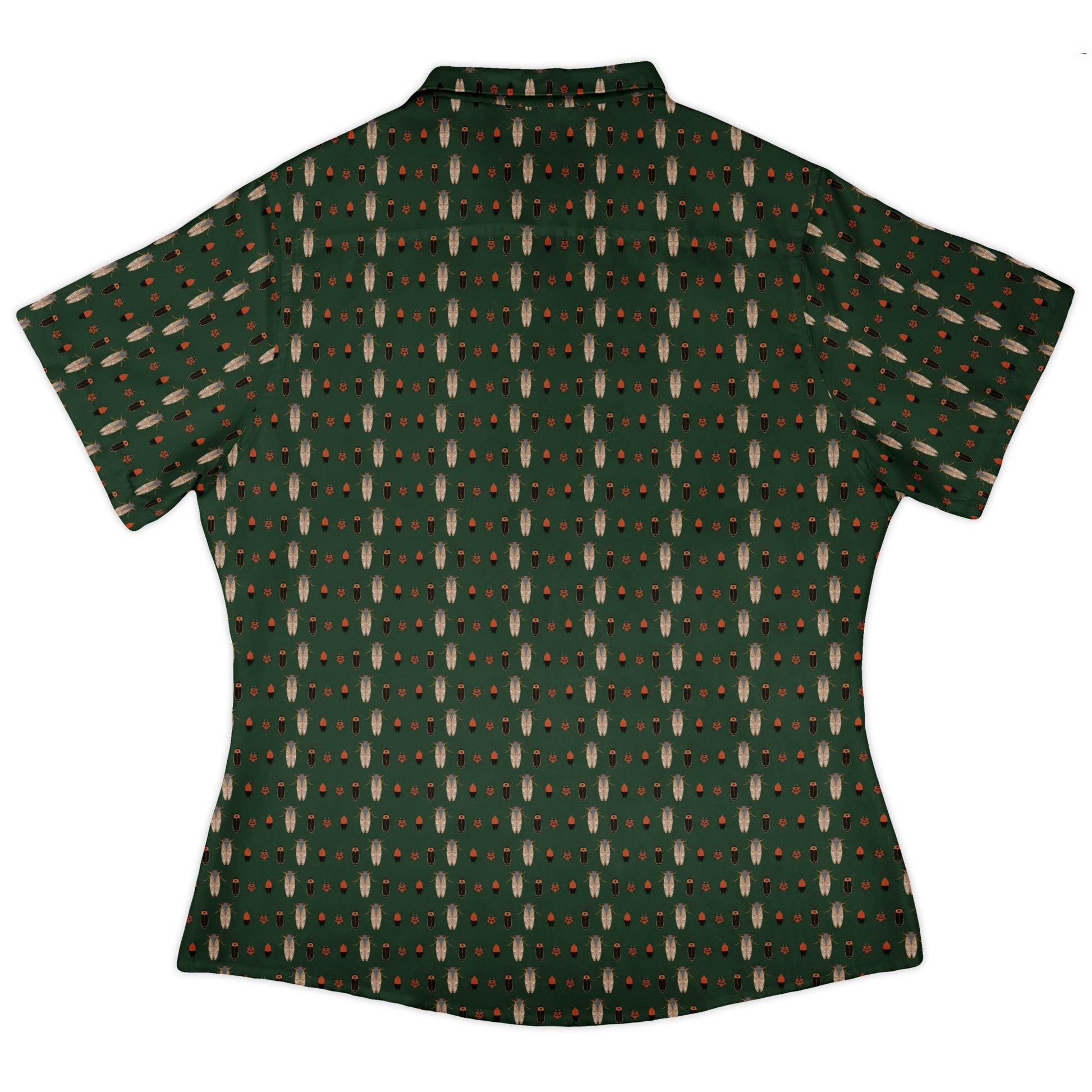 Bug March Curvy Button Up Shirt Geek Nerd 0925 All Adult Button Up Shirts Animal Patterns