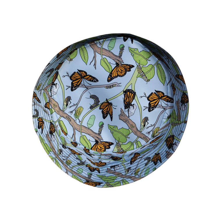 Butterfly Cycle Bucket Hat Geek Nerd botany print Design by Julie Kitzes lx - B
