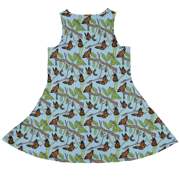 Butterfly Cycle Dress Geek Nerd botany print Design by Julie Kitzes lx - C