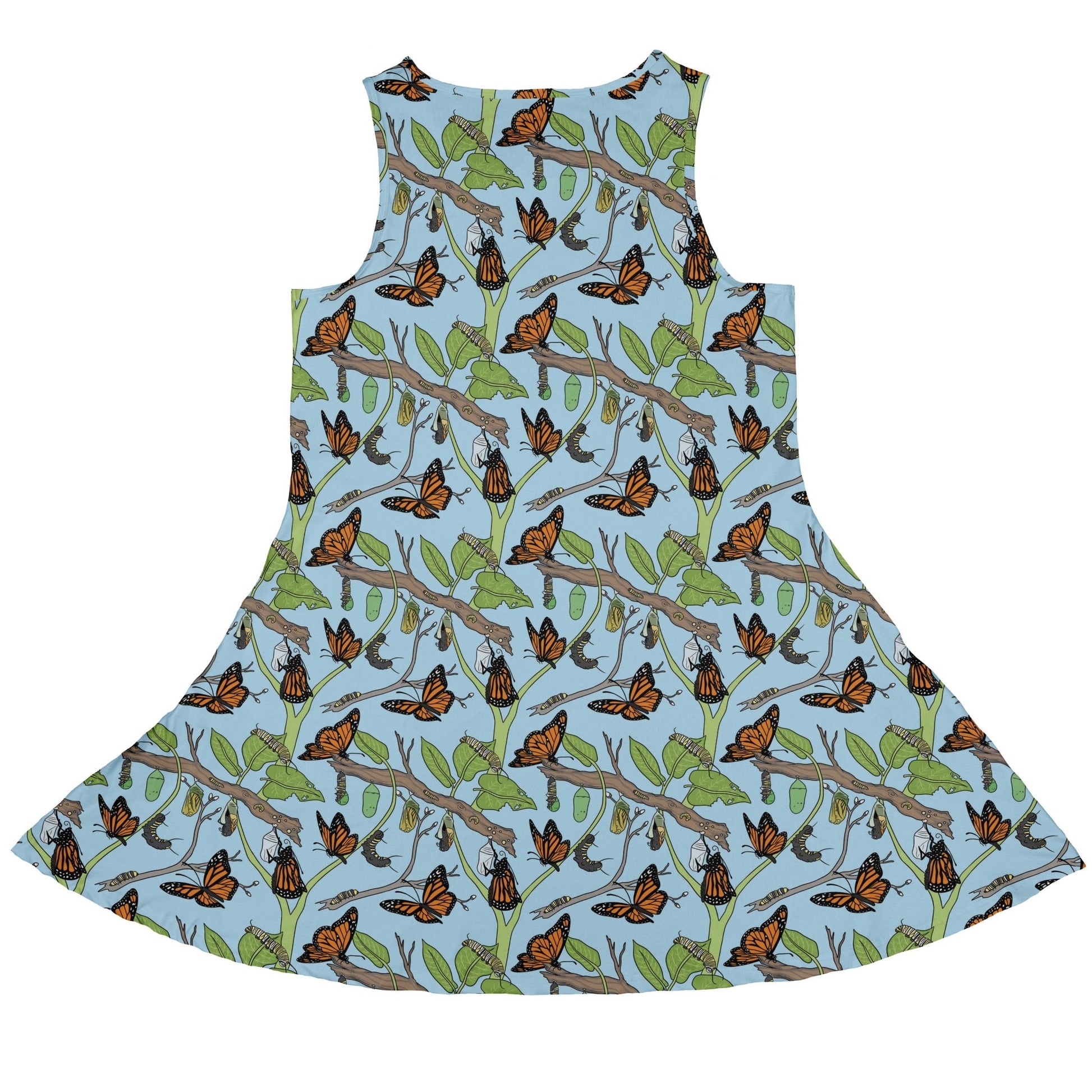 Butterfly Cycle Dress Geek Nerd botany print Design by Julie Kitzes lx - C