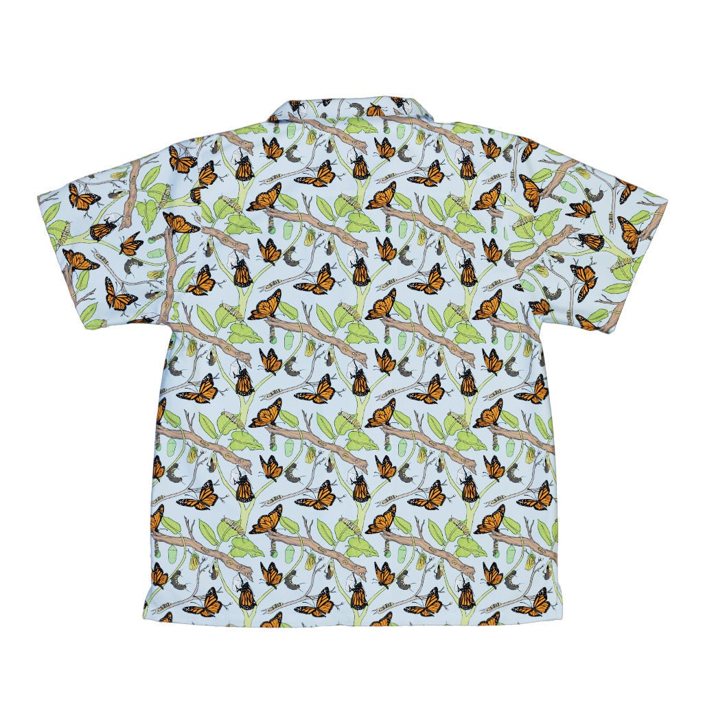 Butterfly Cycle Youth Hawaiian Shirt Geek Nerd botany print Design by Julie Kitzes q225