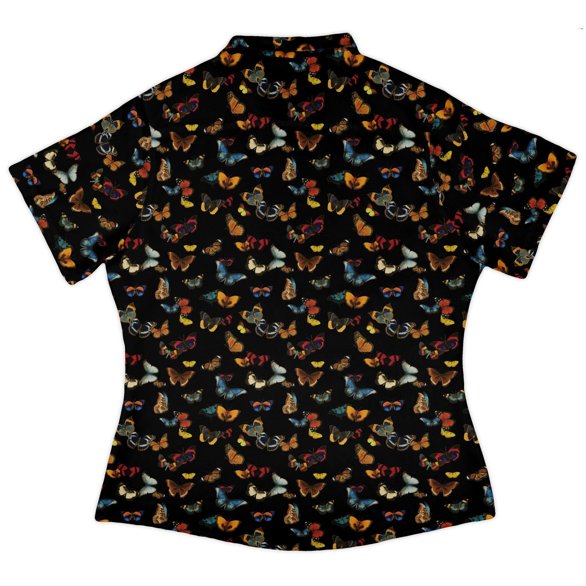 Butterfly Spring Curvy Button Up Shirt Geek Nerd 0925 All Adult Button Up Shirts Animal Patterns