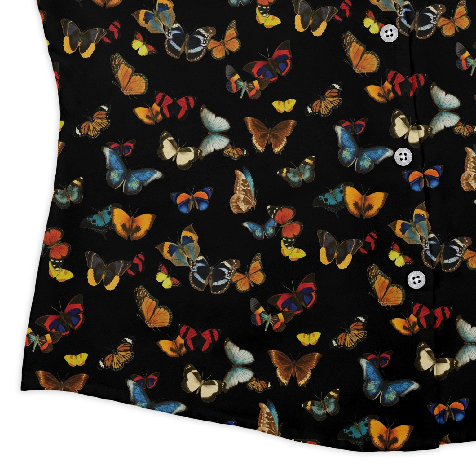Butterfly Spring Curvy Button Up Shirt Geek Nerd 0925 All Adult Button Up Shirts Animal Patterns