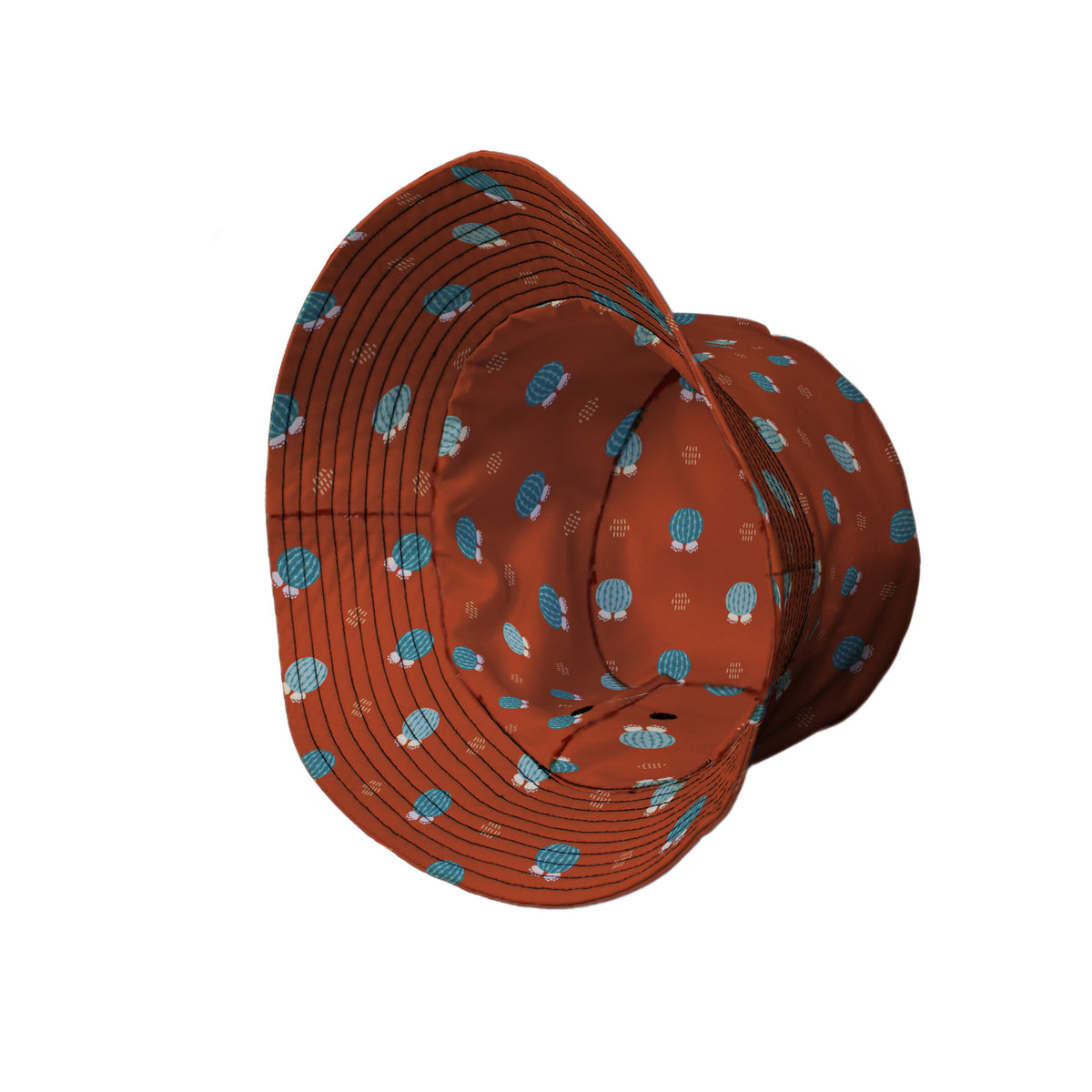 Cactus Spike Desert Dark Bucket Hat Side View