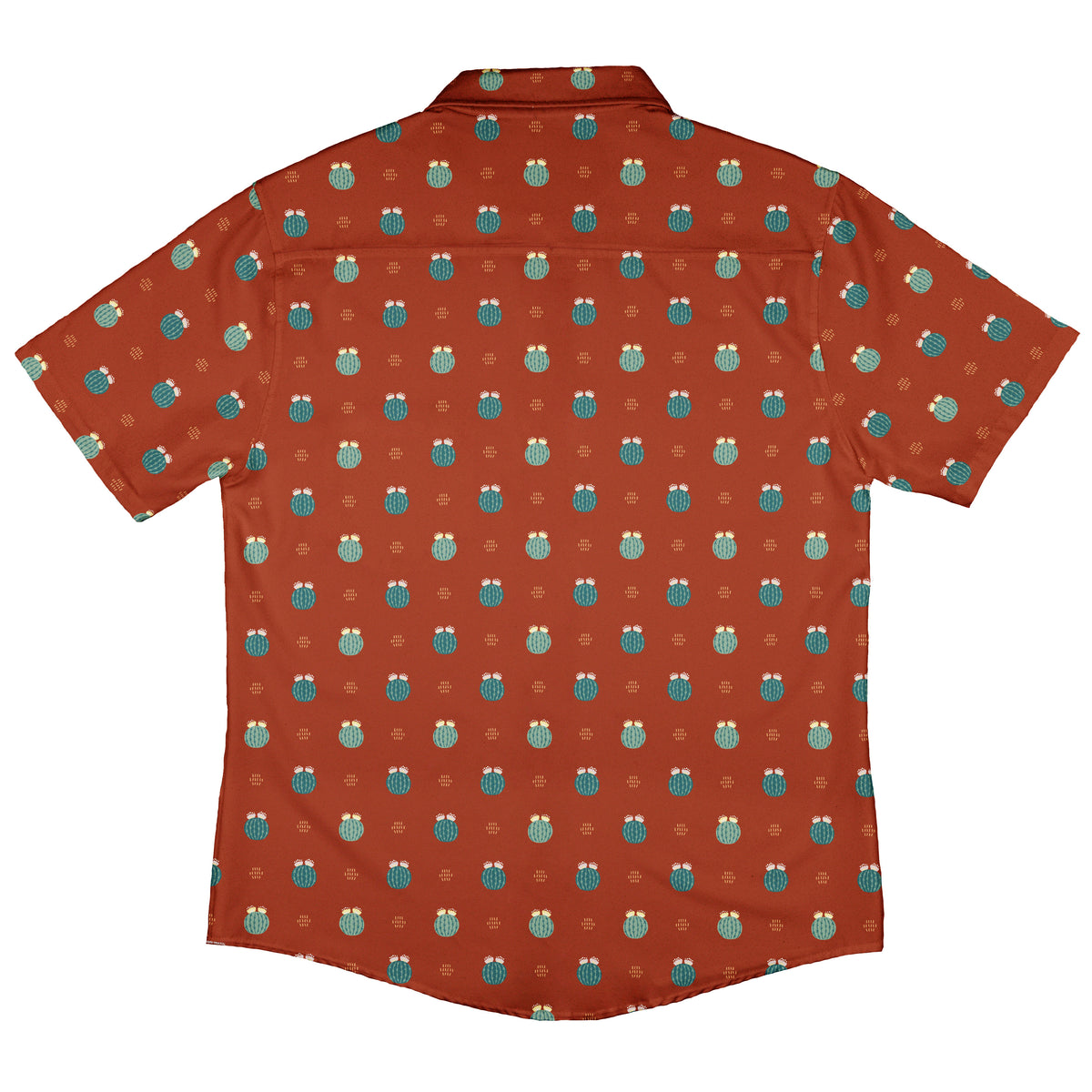 Cactus Spike Desert Dark Button Up Shirt Back