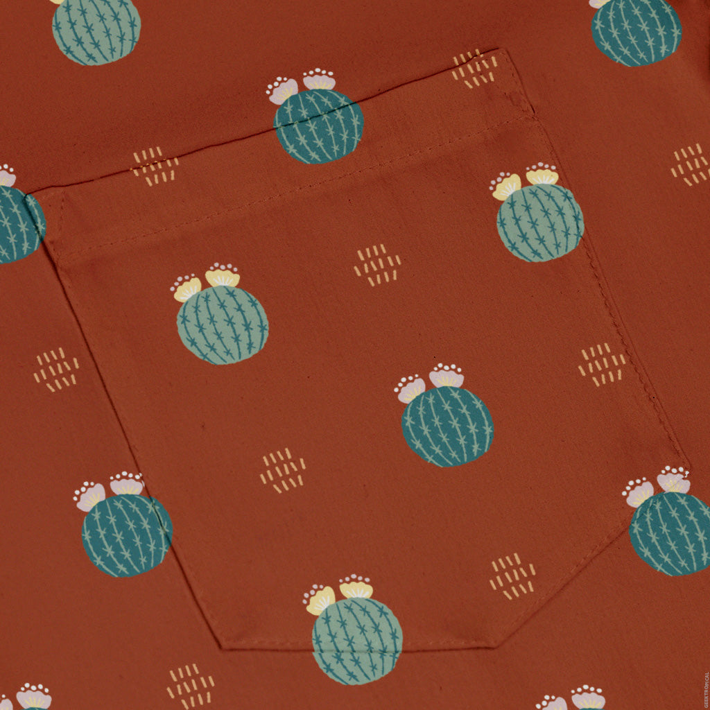 Cactus Spike Desert Dark Button Up Shirt Pocket