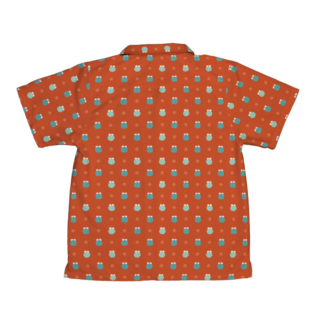 Cactus Spike Desert Dark Youth Hawaiian Shirt Back