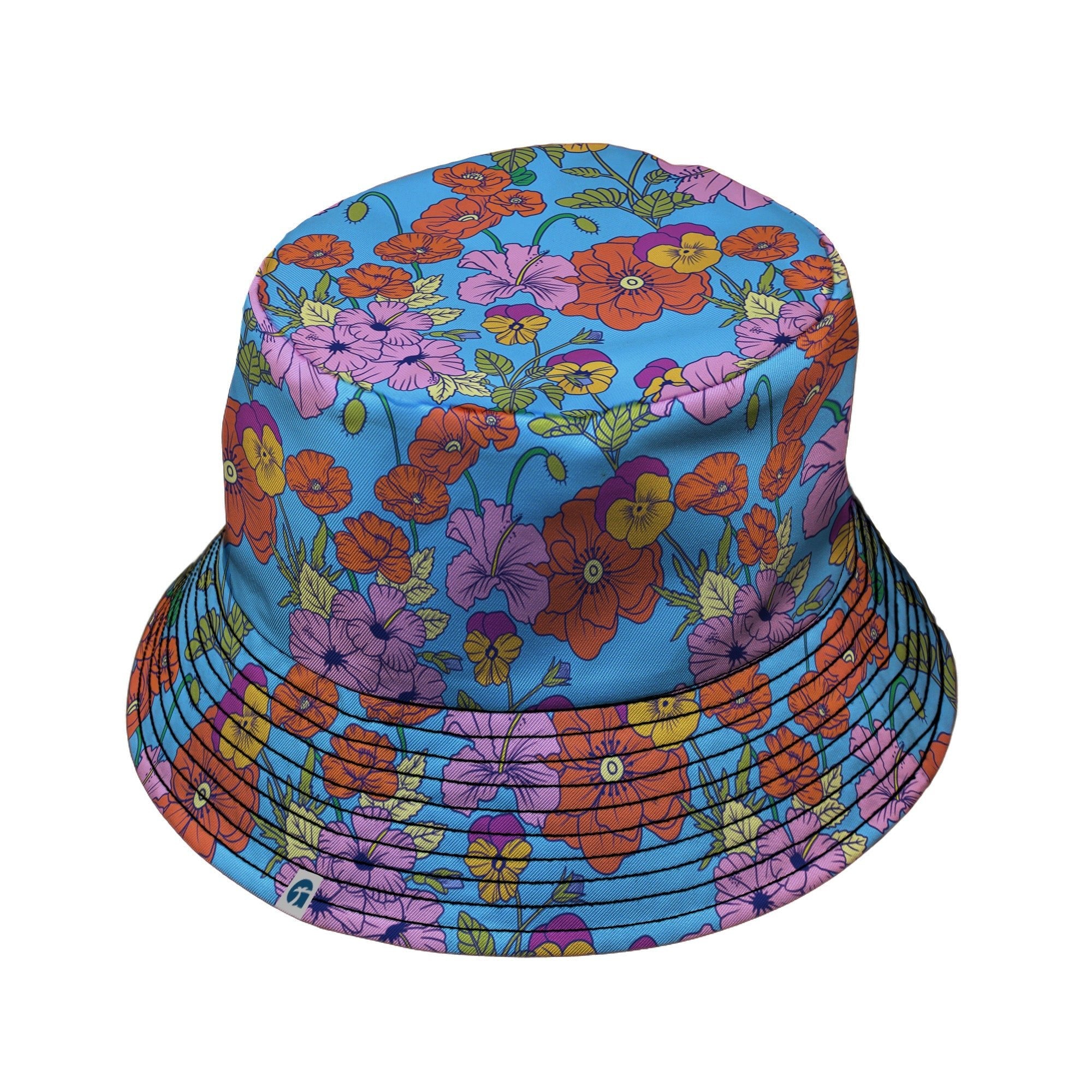 California Flowers Bucket Hat Geek Nerd botany print Design by Julie Kitzes lx - B