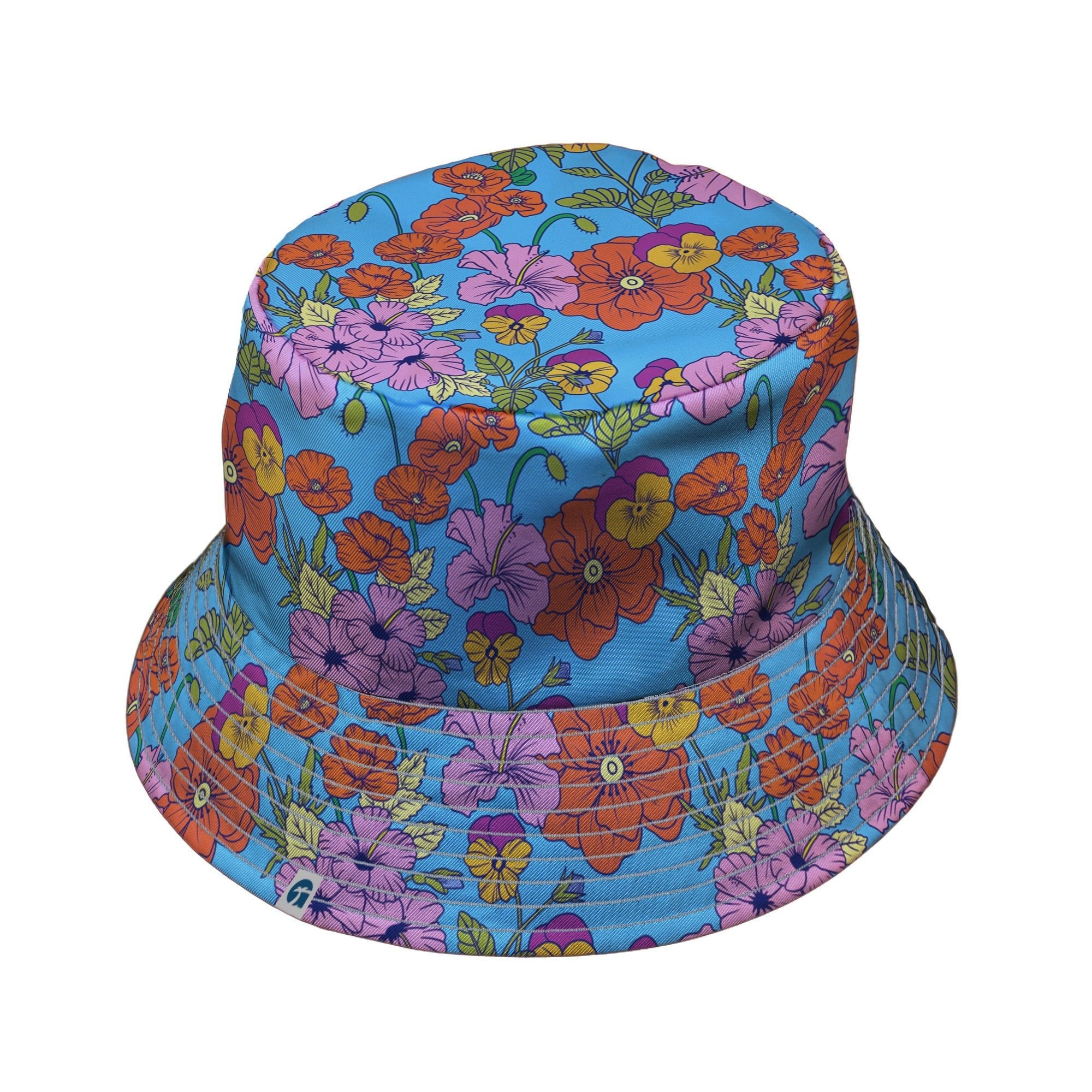 California Flowers Bucket Hat Geek Nerd botany print Design by Julie Kitzes lx - B