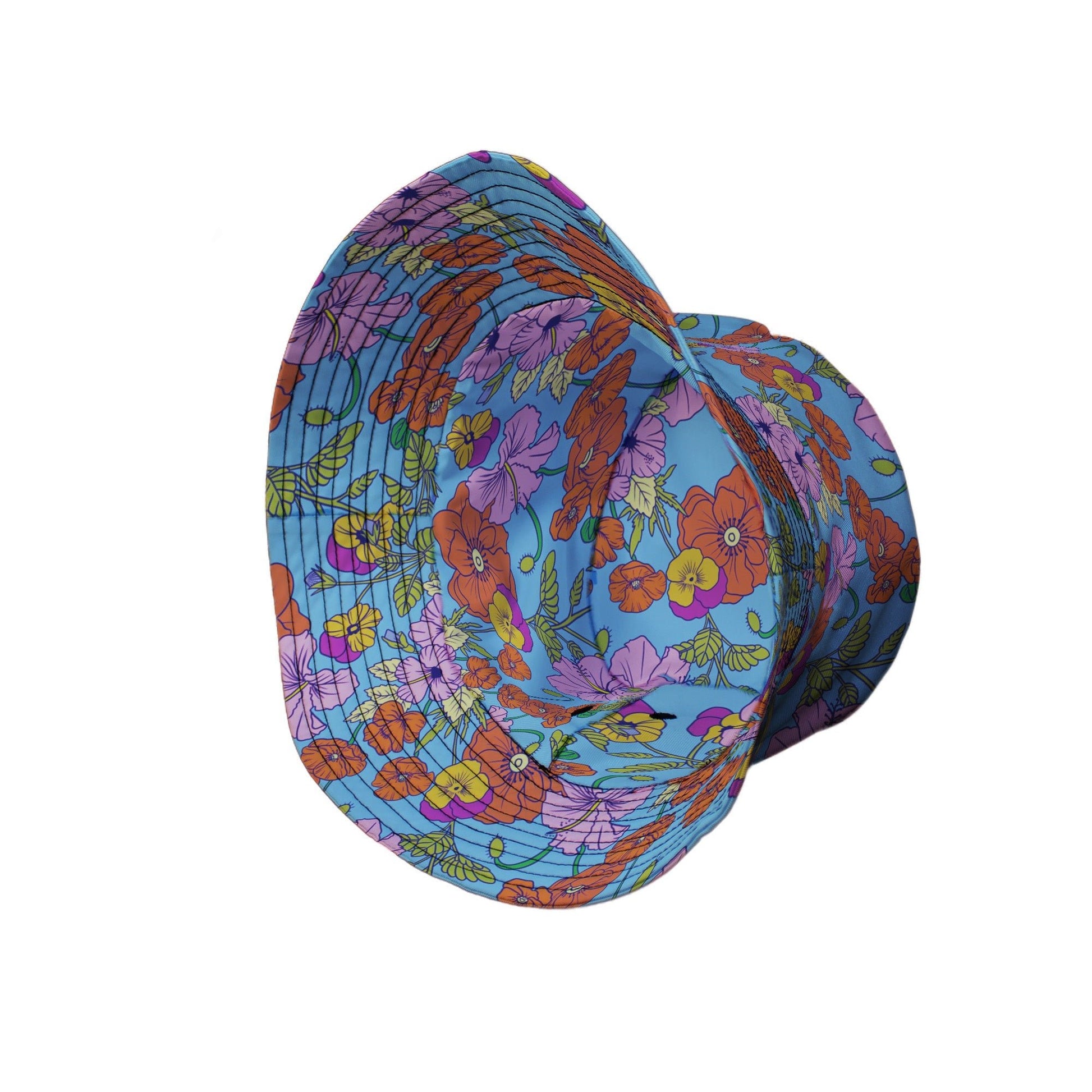 California Flowers Bucket Hat Geek Nerd botany print Design by Julie Kitzes lx - B